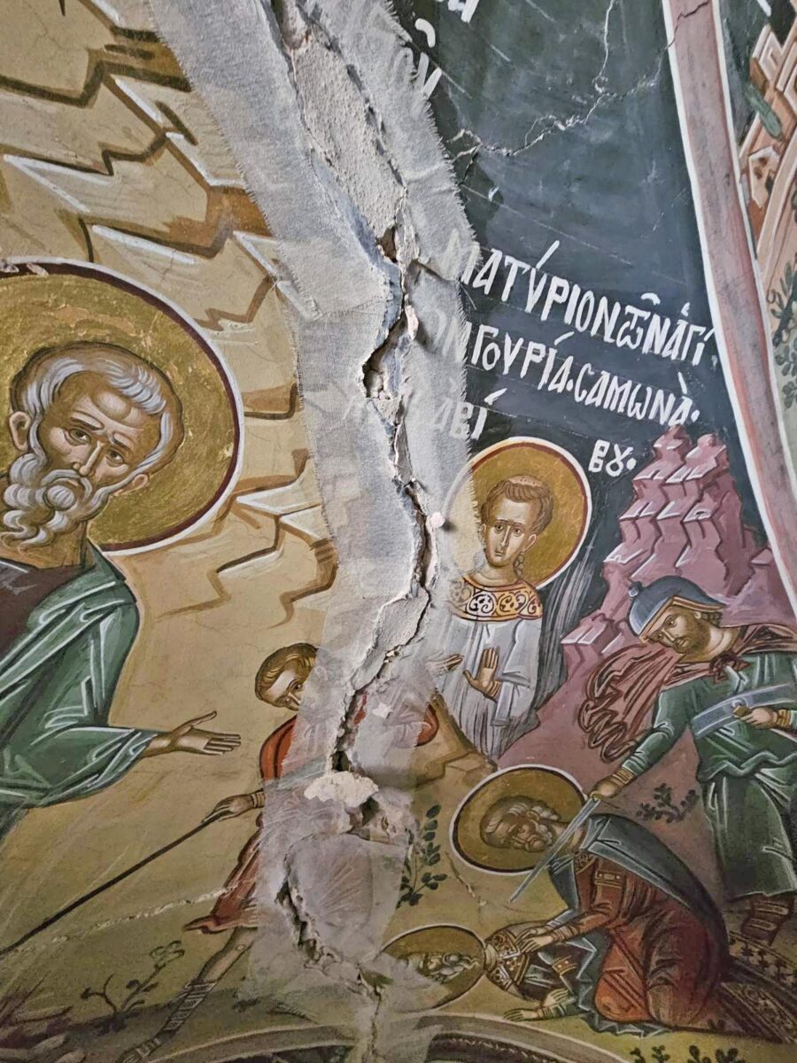 Μονή Δοχειαρίου, καθολικό, λιτή. Πηγή εικόνας: ΥΠΠΟ.