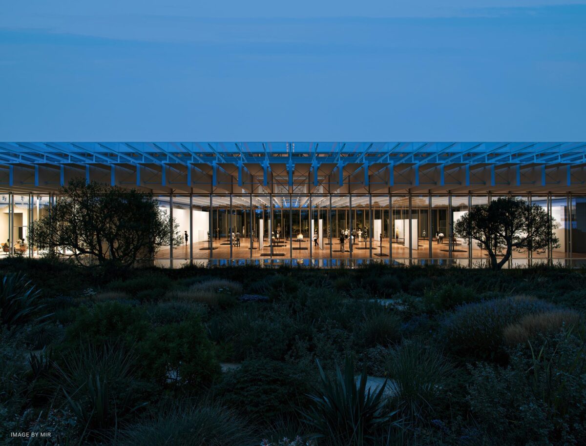 Τα σχέδια του κέντρου KYKLOS έχει εκπονήσει το αρχιτεκτονικό γραφείο του Ρέντσο Πιάνο, και αναμένεται να έχει ολοκληρωθεί το τελευταίο τρίμηνο του 2028. Πηγή εικόνας: Κέντρο KYKLOS.