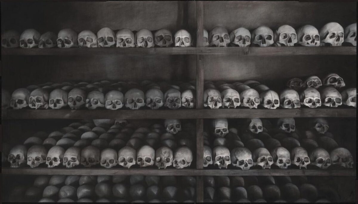 Έργο από την έκθεση ζωγραφικής «Γιώργος Ταξίδης. Άγιον Όρος. Τόπος σιωπής». Πηγή εικόνας: Αγιορειτική Εστία.