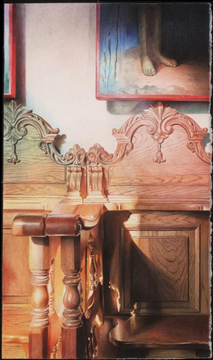 Έργο από την έκθεση ζωγραφικής «Γιώργος Ταξίδης. Άγιον Όρος. Τόπος σιωπής». Πηγή εικόνας: Αγιορειτική Εστία.