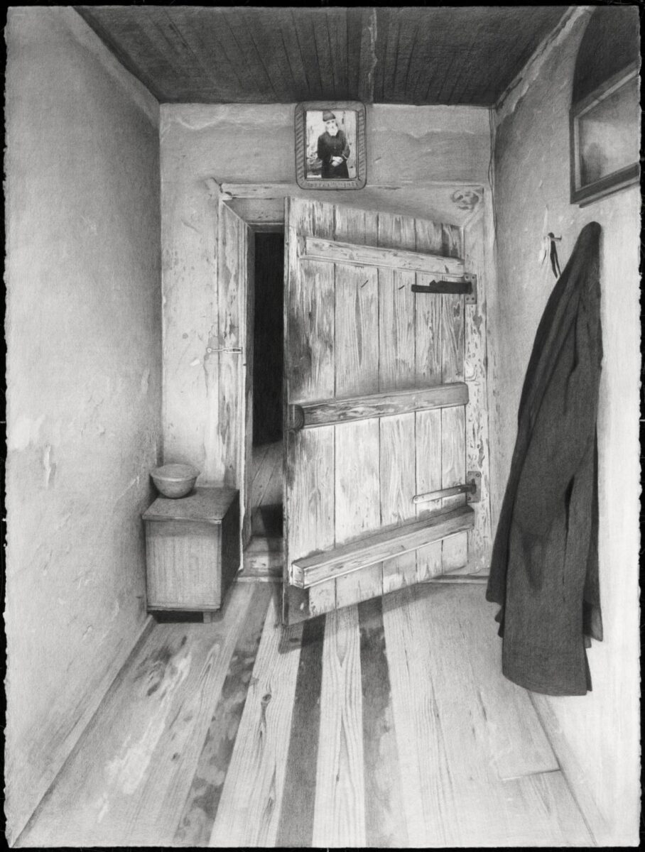 Έργο από την έκθεση ζωγραφικής «Γιώργος Ταξίδης. Άγιον Όρος. Τόπος σιωπής». Πηγή εικόνας: Αγιορειτική Εστία.