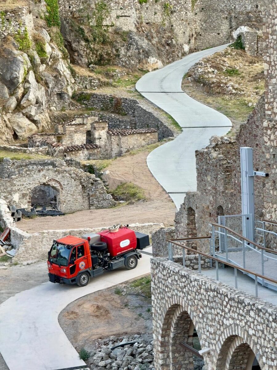 Άσκηση ετοιμότητας στον αρχαιολογικό χώρο του Μυστρά. Πηγή εικόνας: ΥΠΠΟ.