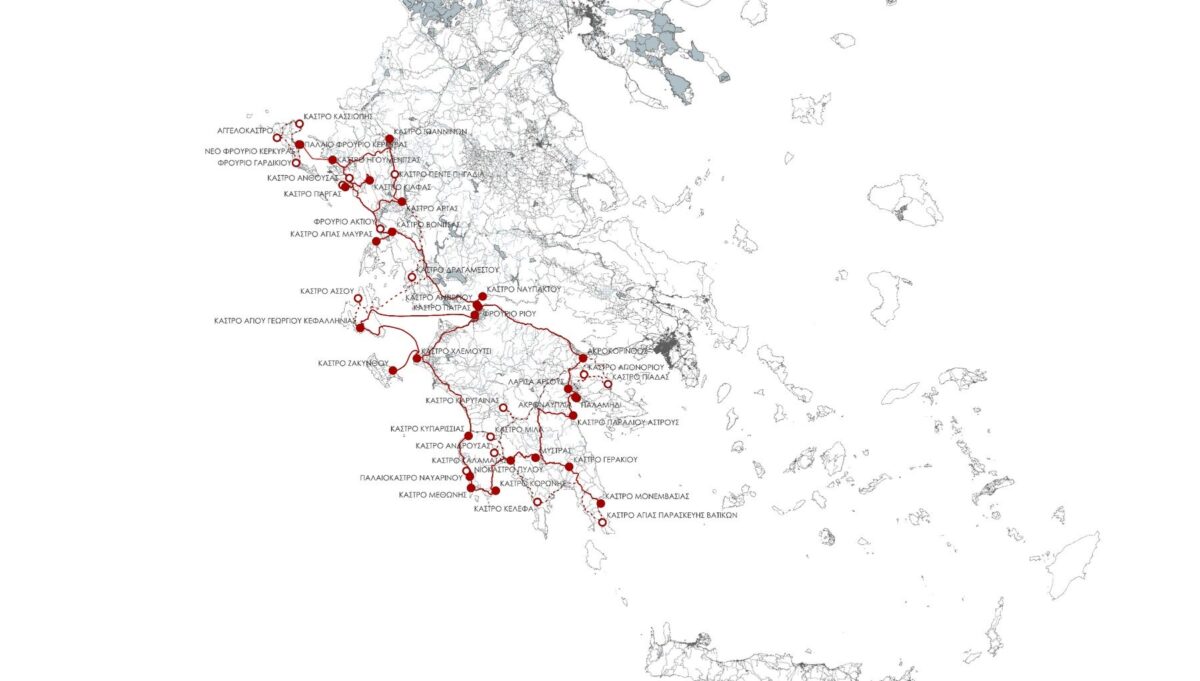 Τα 48 κάστρα βυζαντινών, φραγκικών, ενετικών και οθωμανικών χρόνων που επιλέχθηκαν. Πηγή εικόνας: ΥΠΠΟ.
