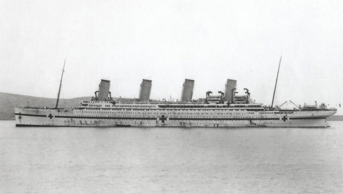 Το νοσοκομειακό πλοίο «HMHS Britannic». Πηγή εικόνας: ΥΠΠΟ.