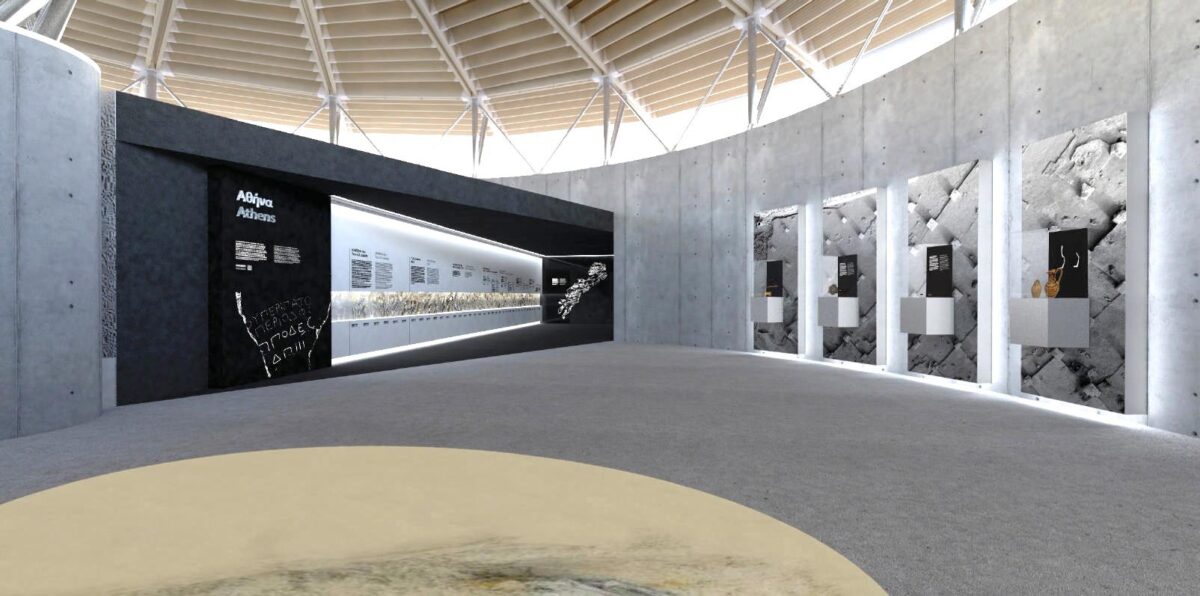 Φωτορεαλιστική απεικόνιση ενότητας της έκθεσης. Πηγή εικόνας: ΥΠΠΟ.