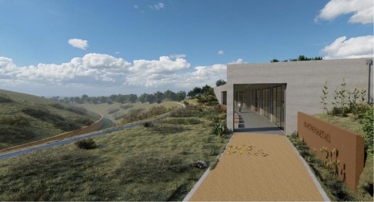 Φωτορεαλιστική απεικόνιση εξωτερικής άποψης του κτηρίου από δυτικά. Πηγή εικόνας: ΥΠΠΟ.