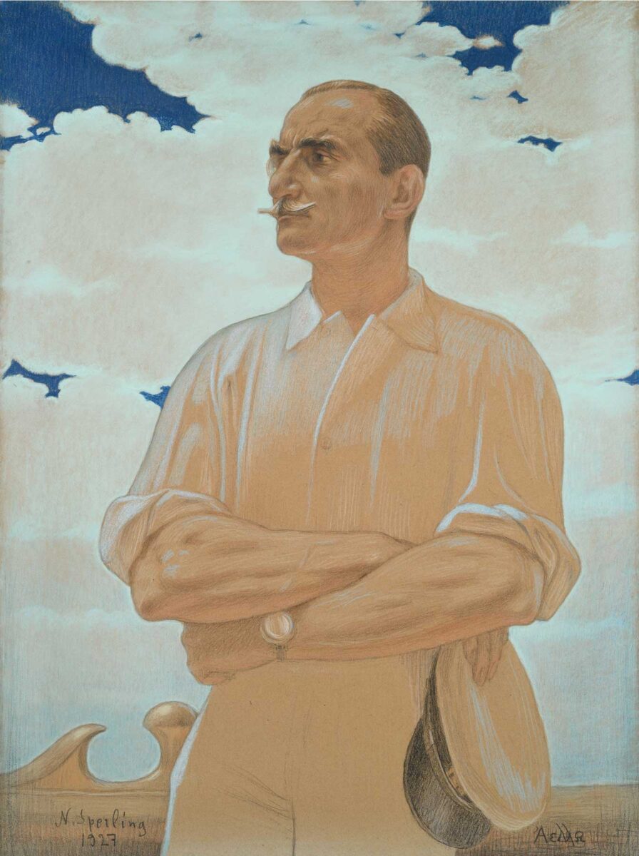 Nicolas Sperling, «Πορτρέτο Αντώνη Μπενάκη», 1927, παστέλ σε χαρτί επικολλημένο σε μουσαμά (Μουσείο Μπενάκη).