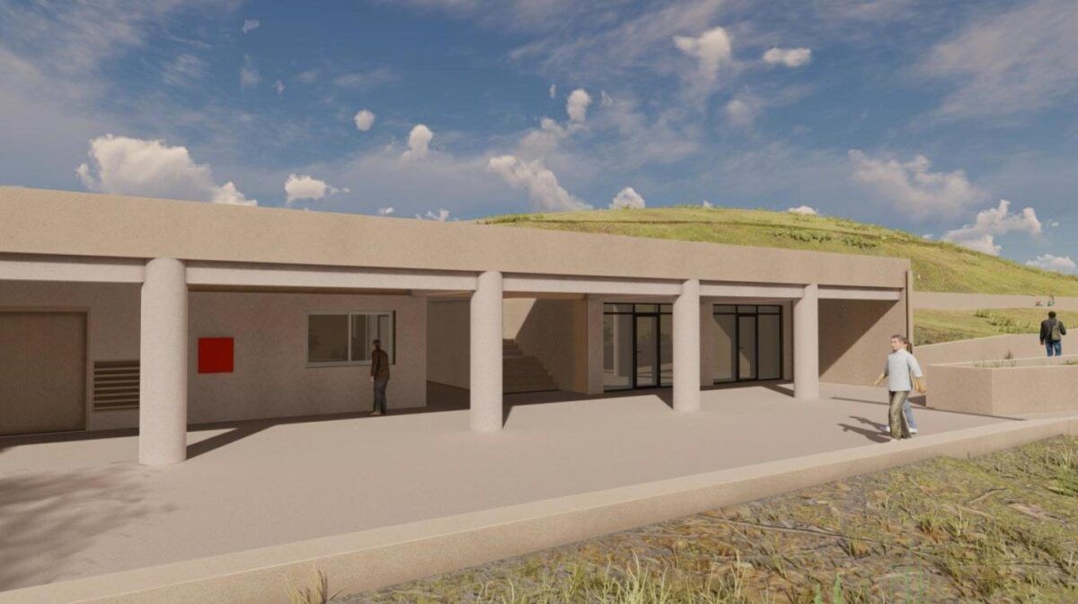 Φωτορεαλιστική απεικόνιση του κτηρίου βοηθητικών χρήσεων. Πηγή εικόνας: ΥΠΠΟ.