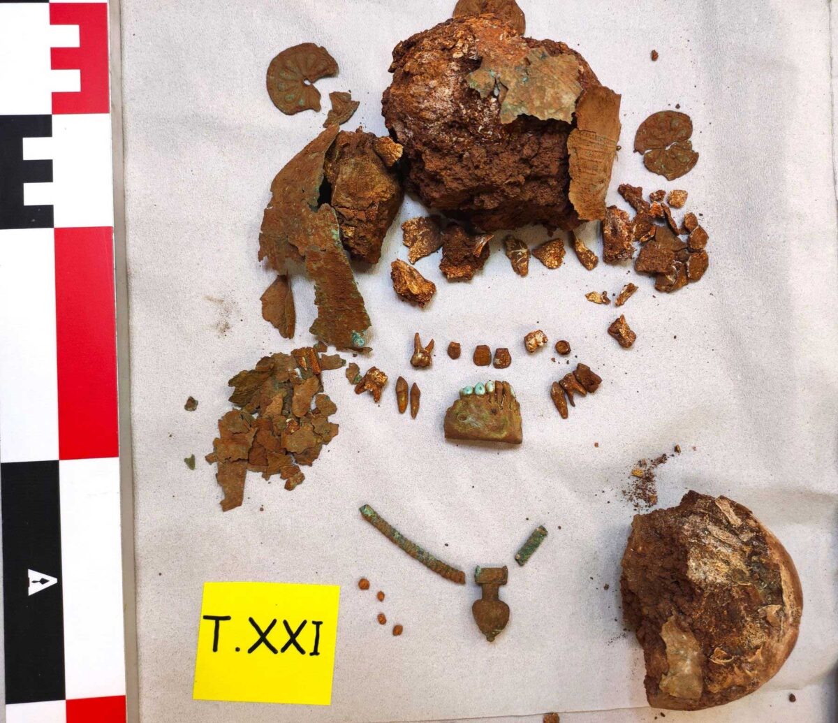 Το κρανίο με το διάδημα του ανήλικου κοριτσιού. Πηγή εικόνας: ΥΠΠΟ.