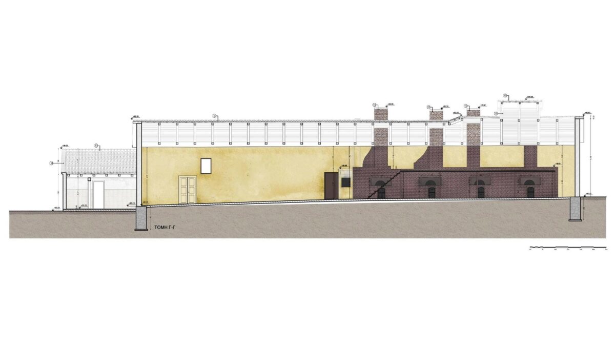 Κάτοψη του κτηρίου Α και των φούρνων.  Πηγή εικόνας: ΥΠΠΟ.