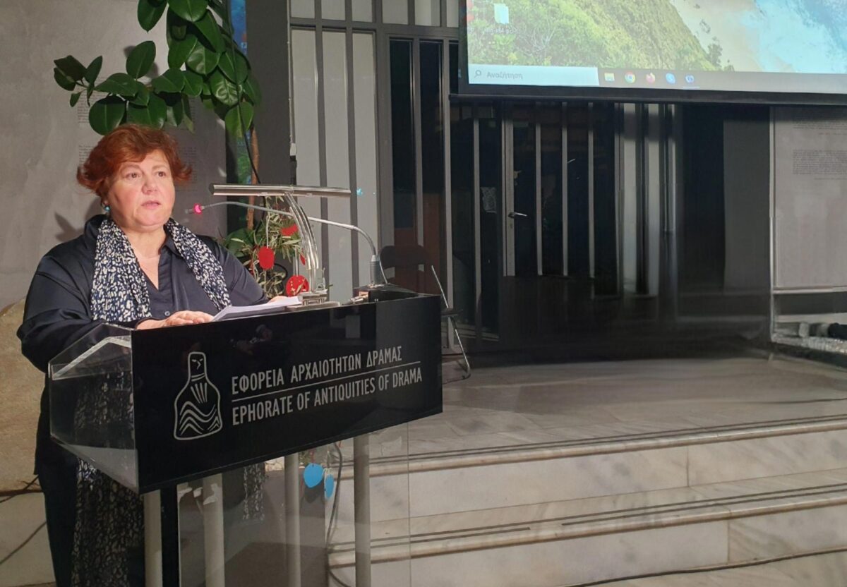 Από την εκδήλωση στο Αρχαιολογικό Μουσείο Δράμας. Πηγή εικόνας: ΑΠΕ-ΜΠΕ.