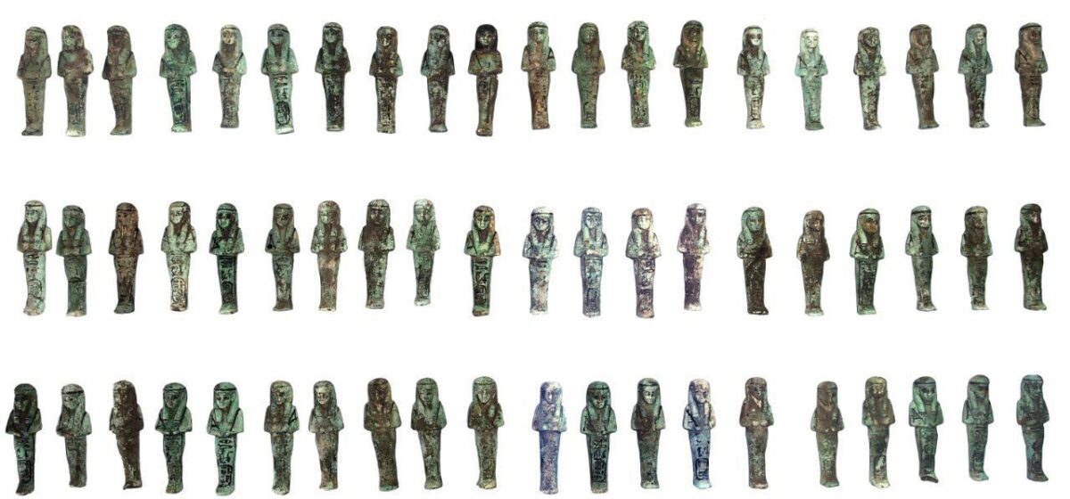 Μέρος από τα «ουσάμπτι» που εντοπίστηκαν στην Τάνιδα. Πηγή εικόνας: Υπουργείο Τουρισμού και Αρχαιοτήτων της Αιγύπτου.