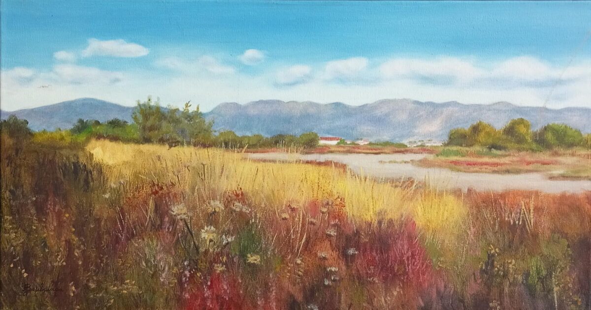 Μάγδα Βαμβατήρα, «Πρωί στο Μεσολόγγι», 35x65 εκ. 