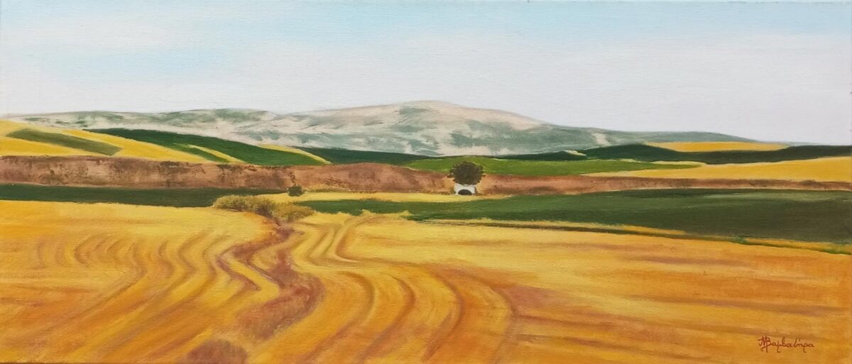 Μάγδα Βαμβατήρα, «Μετά τον θερισμό», 30,2x69,2 εκ. 