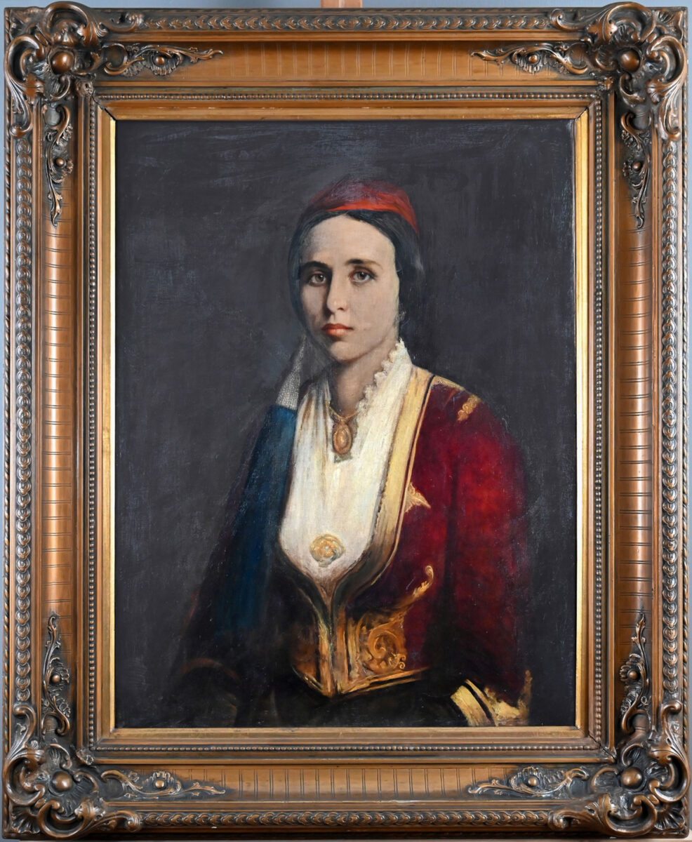 «Κόρη με εθνική ενδυμασία» του Ιωάννη Δούκα, από τη συλλογή της Eurobank.