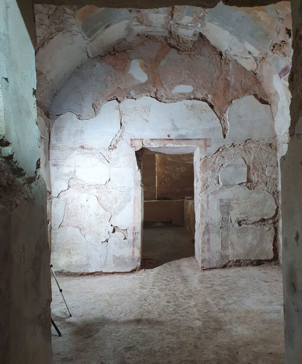 Ο ελληνιστικός τάφος της οδού Τροίας στη Δράμα. Πηγή εικόνας: ΑΠΕ-ΜΠΕ.