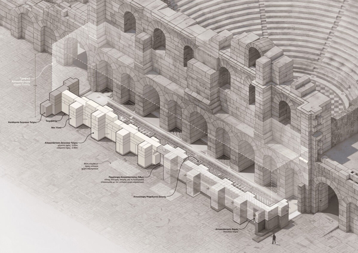 Πρόταση αναστήλωσης Σκηνής. Πηγή εικόνας: ΥΠΠΟ.