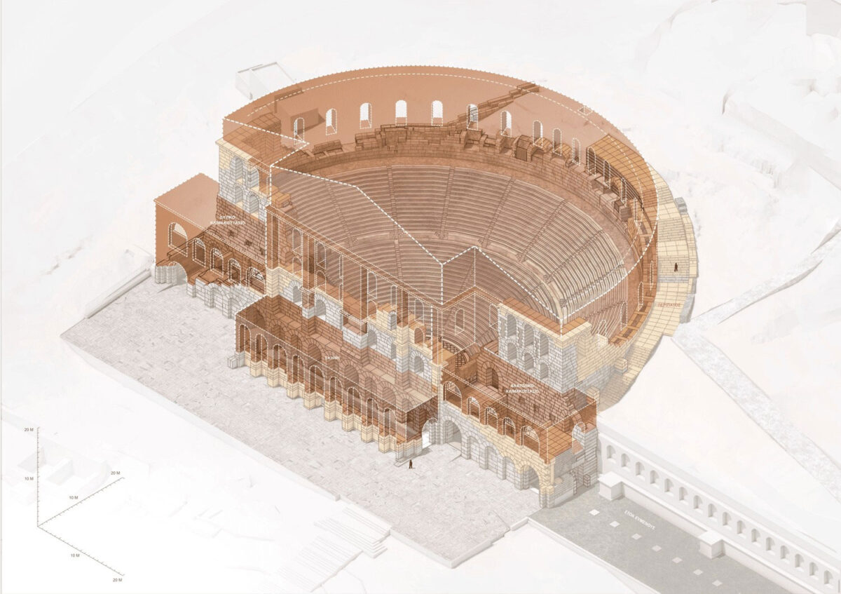 Νέες προσθήκες συγκριτικά με τον αρχικό όγκο του μνημείου. Πηγή εικόνας: ΥΠΠΟ.