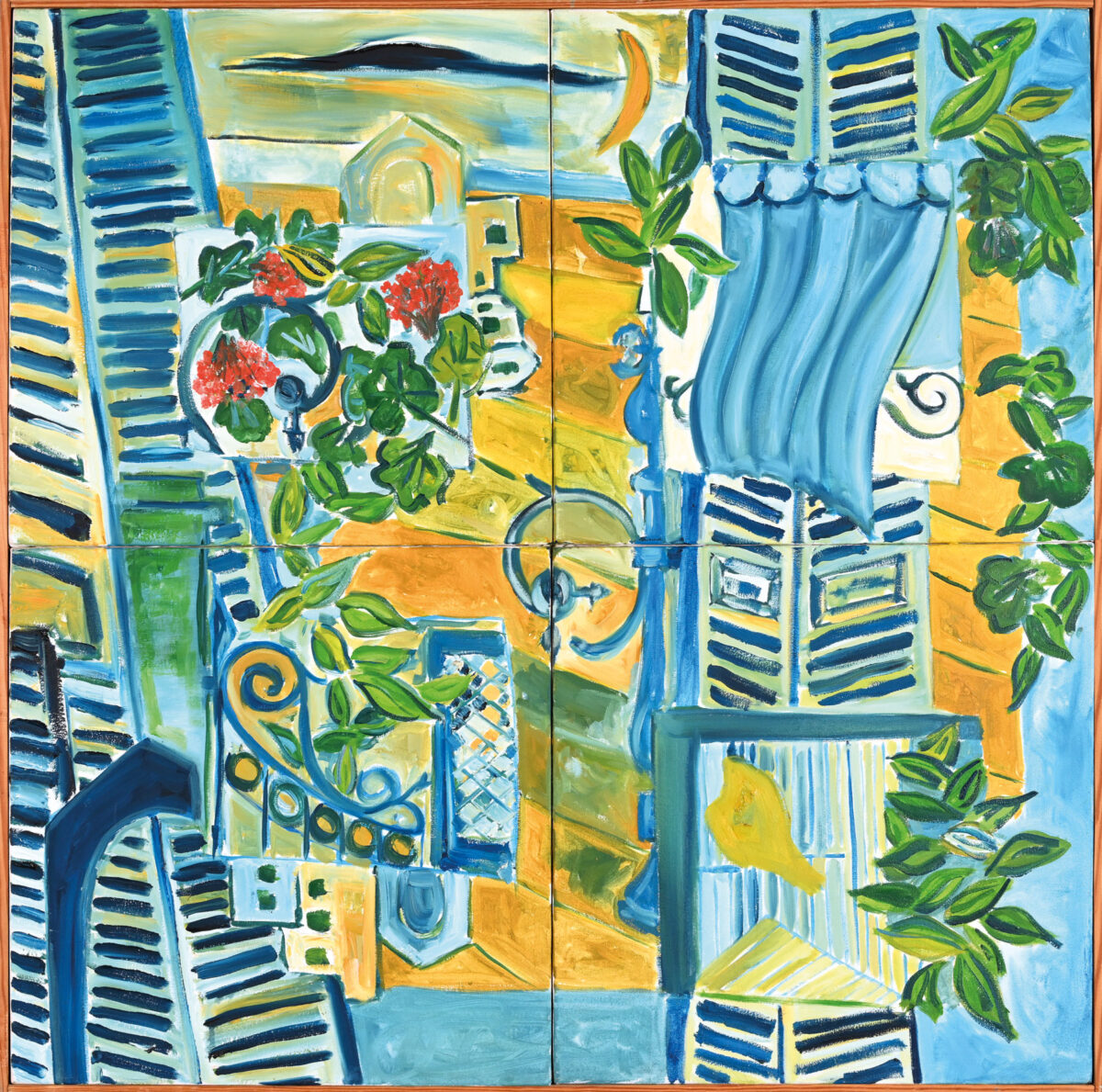 Αντώνης Καστρινάκης, «Οδός Σμολένσκυ», 1994. Λάδι σε καμβά, 80,5x80,5 εκ. Πηγή εικόνας: Μουσείο Μπενάκη.