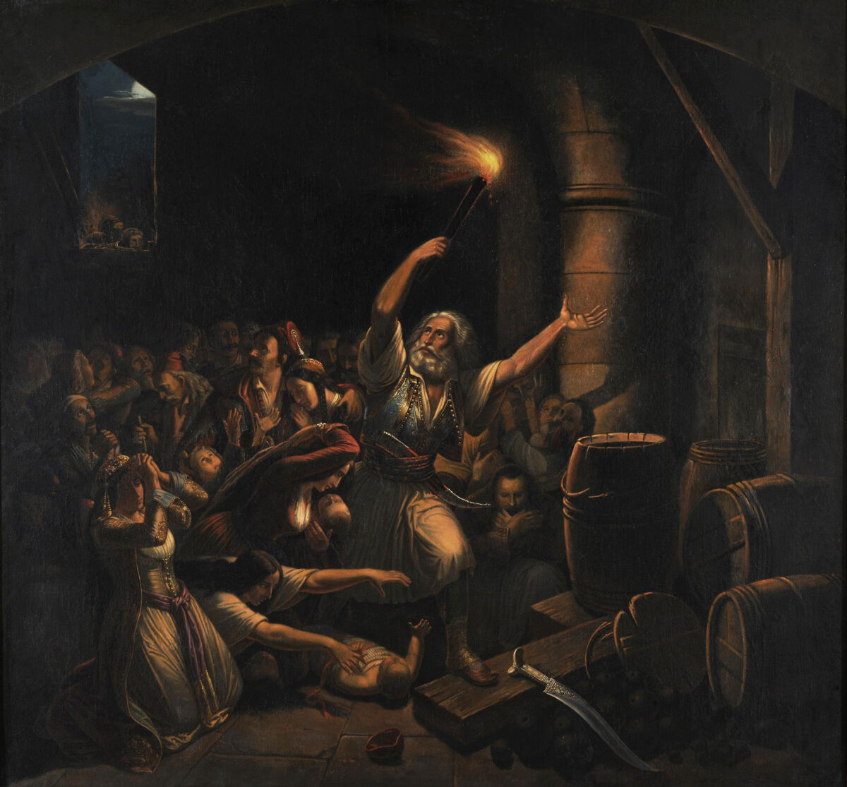 Θεόδωρος Π. Βρυζάκης (1814-1878). «Η Θυσία του Καψάλη», λάδι σε καμβά, Εθνική Πινακοθήκη- Μουσείο Αλέξανδρου Σούτσου.