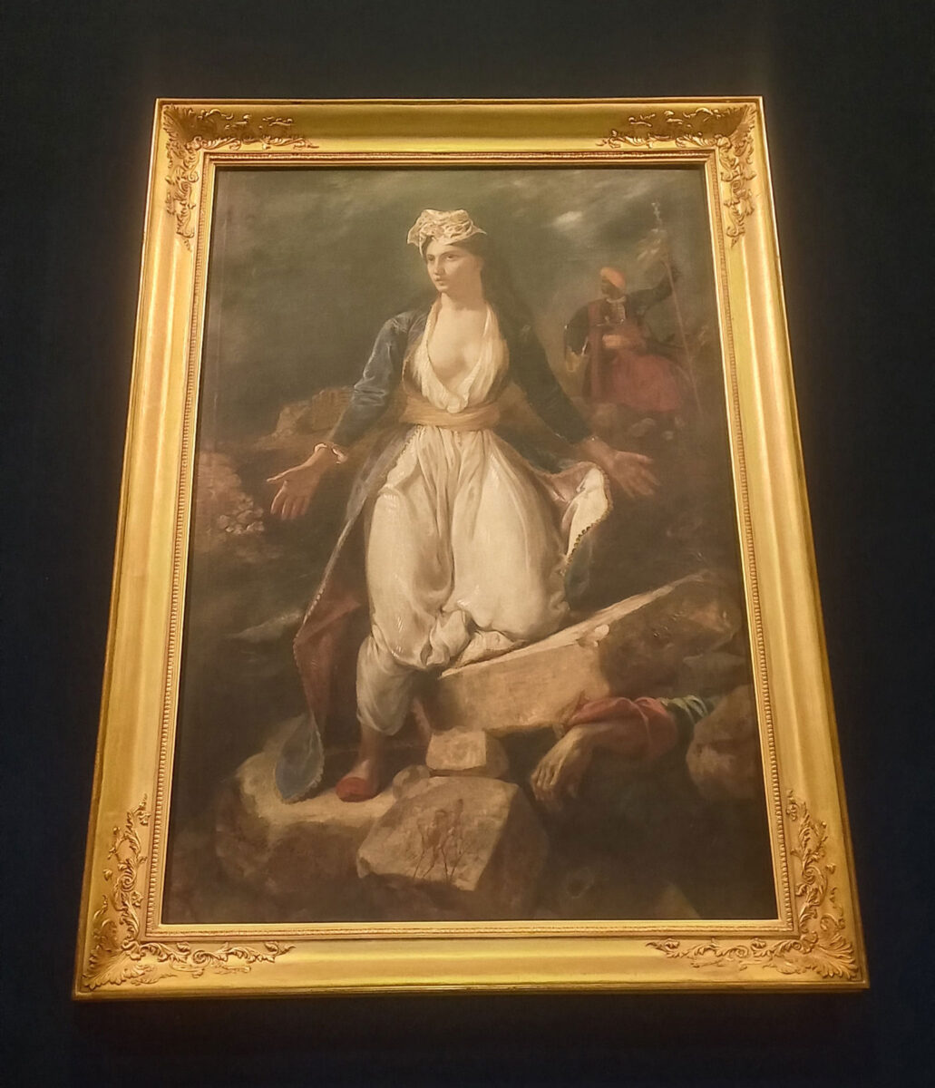 O εμβληματικός πίνακας του Ευγένιου Ντελακρουά «Η Ελλάδα στα ερείπια του Μεσολογγίου». Πηγή εικόνας: ΑΠΕ-ΜΠΕ.