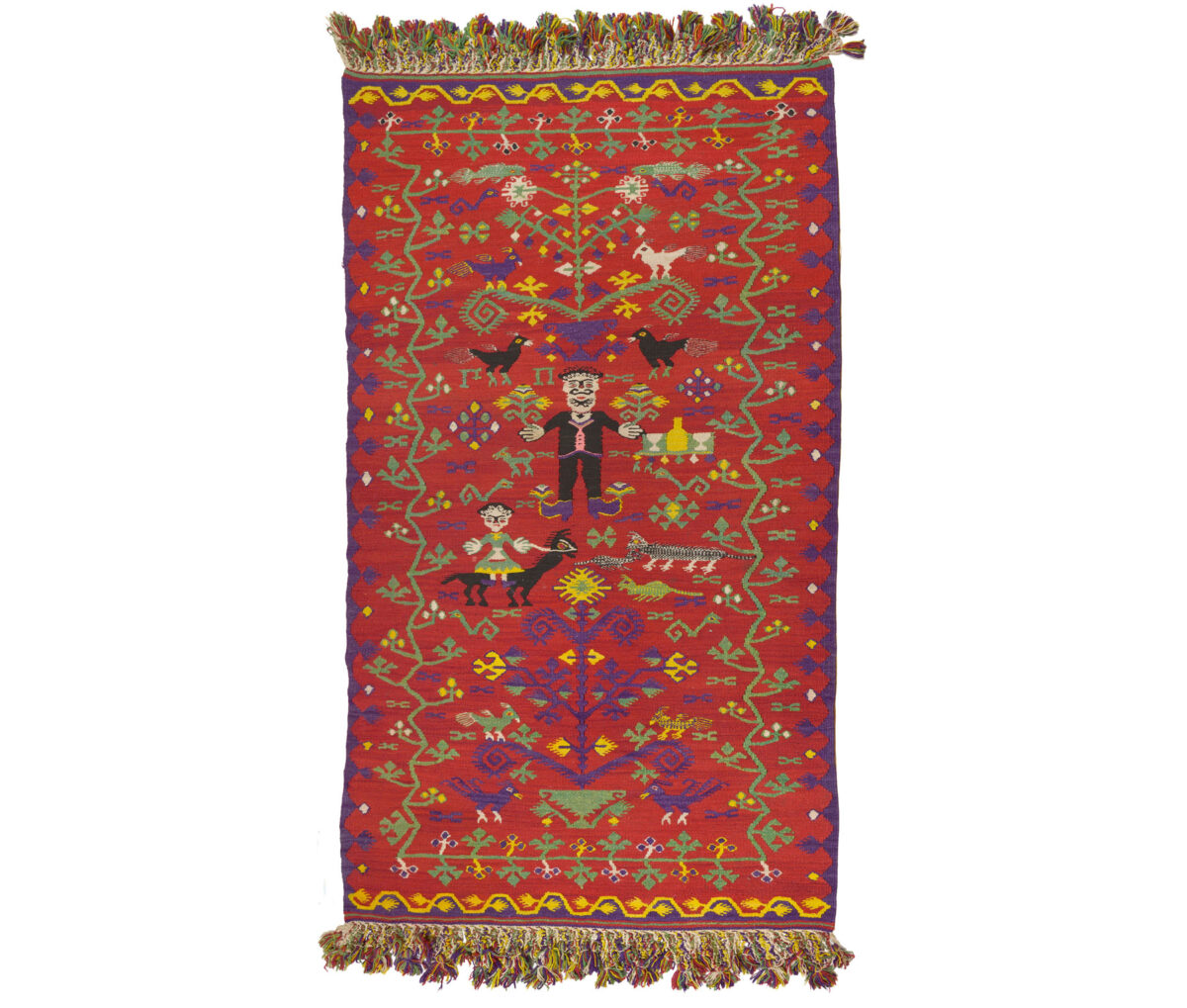 Κιλίμι. Δέντρο της ζωής με γαμήλια πομπή και τα αρχικά ΓΠ. 19ος αιώνας. Συλλογή Κωνσταντίνου Ο. Παχή, Αθήνα. Φωτ.: Λεωνίδας Κουργιαντάκης.