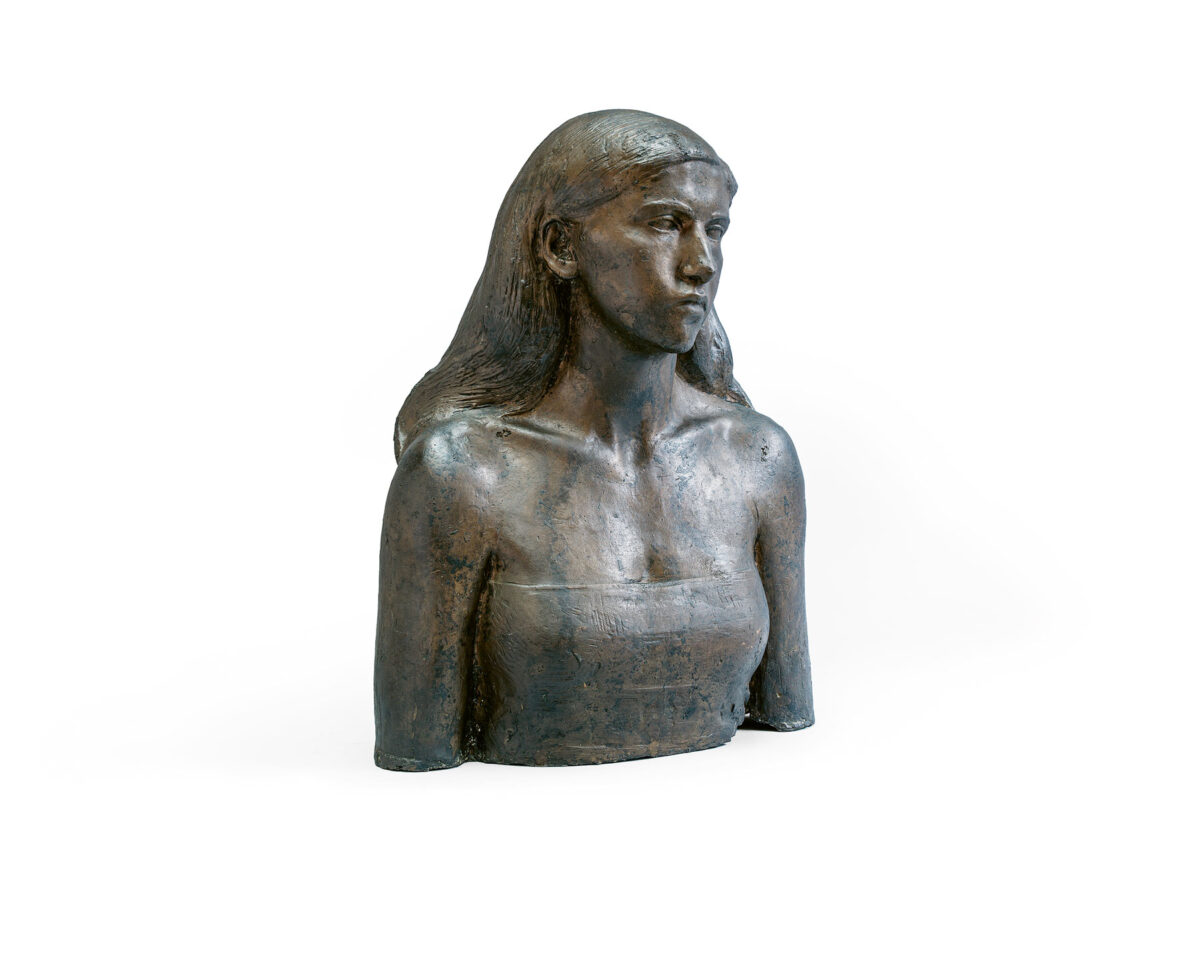 Πορτρέτο της Ιωάννας Σαράτση, Αθήνα 1939, μπρούντζος, 58x42x28 εκ., Μουσείο Μπενάκη ΕΓΠ_149, κληροδότημα Γιάννη Παππά. Πηγή εικόνας: Μουσείο Μπενάκη.