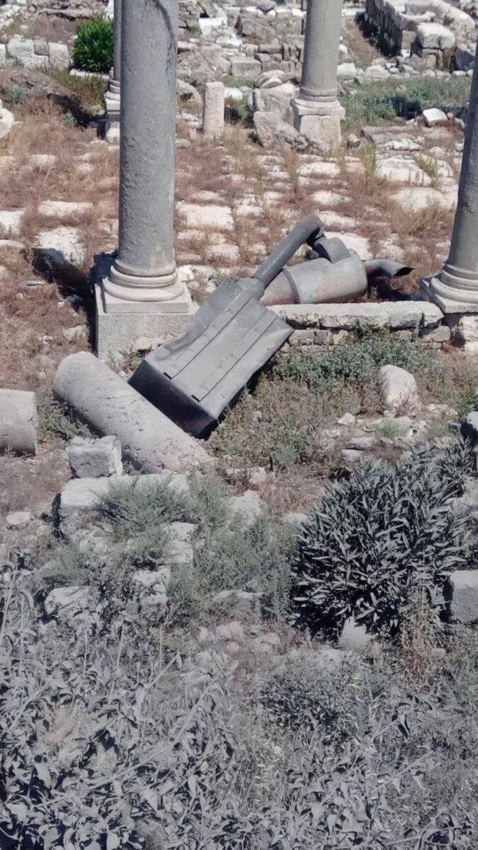 Kαταστροφές στον αρχαιολογικό χώρο της Τύρου. Πηγή: Υπουργείο Πολιτισμού  του Λιβάνου.