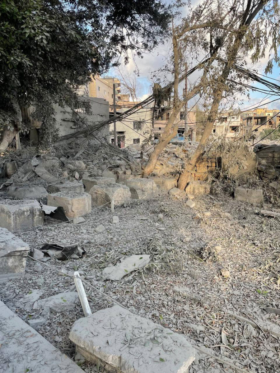 Kαταστροφές στον αρχαιολογικό χώρο της Τύρου. Πηγή: Υπουργείο Πολιτισμού  του Λιβάνου.