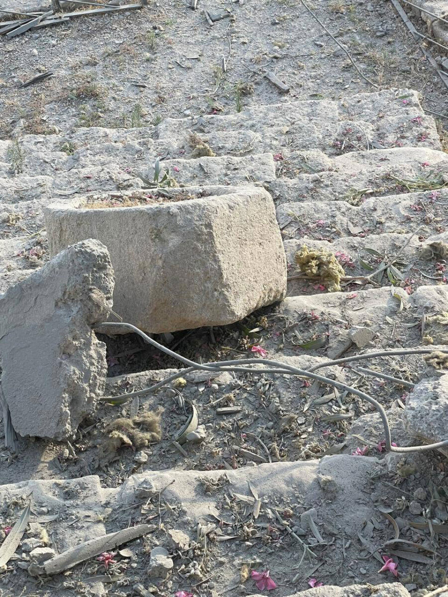 Kαταστροφές στον αρχαιολογικό χώρο της Τύρου. Πηγή: Υπουργείο Πολιτισμού  του Λιβάνου.