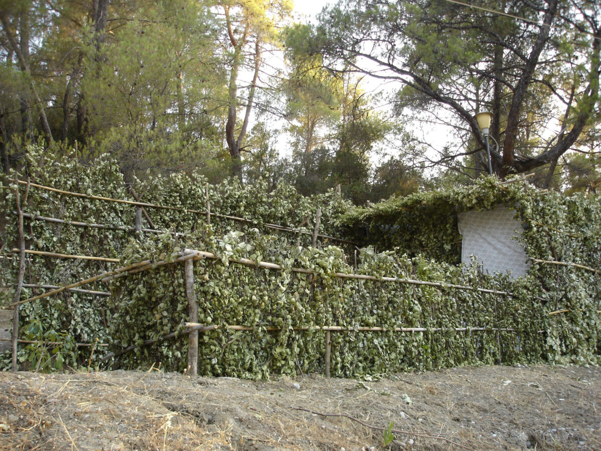 Παραδοσιακή καλύβα στον Άγιο Σουλά. Πηγή εικόνας: ΑΠΕ-ΜΠΕ / Πολιτιστικός Σύλλογος Σορωνής «Αμπερνάλλι».