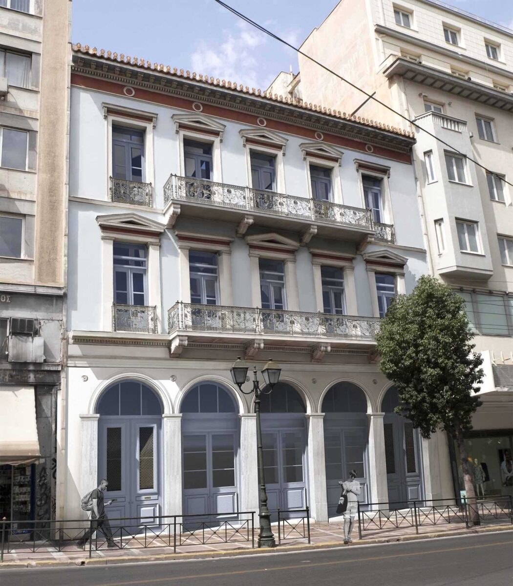 Φωτορεαλιστική απεικόνιση της όψης του κτηρίου επί της Σταδίου 47. Πηγή εικόνας: ΥΠΠΟ.